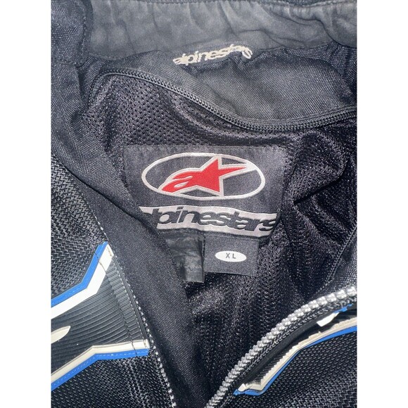 Alpinestars armored Motorcycle jacket black white Blue Tares Ware XL - Picture 6 of 16